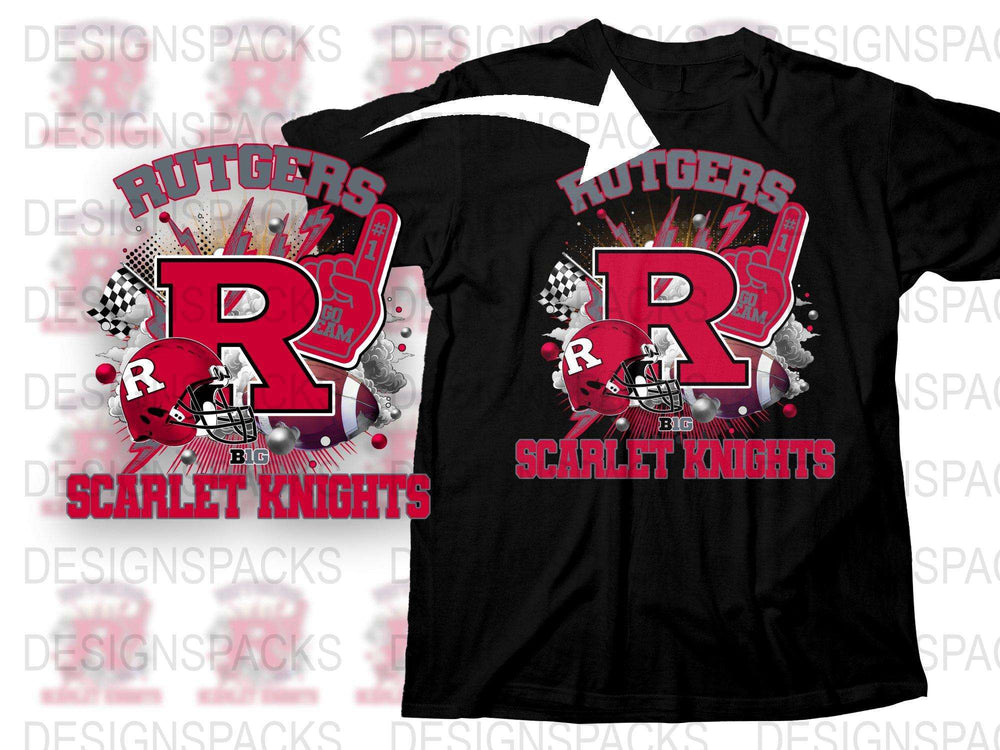 Rutgers Scarlet Knights T-Shirt, Big R Logo, College Football Fan Apparel, Sports Graphic Tee