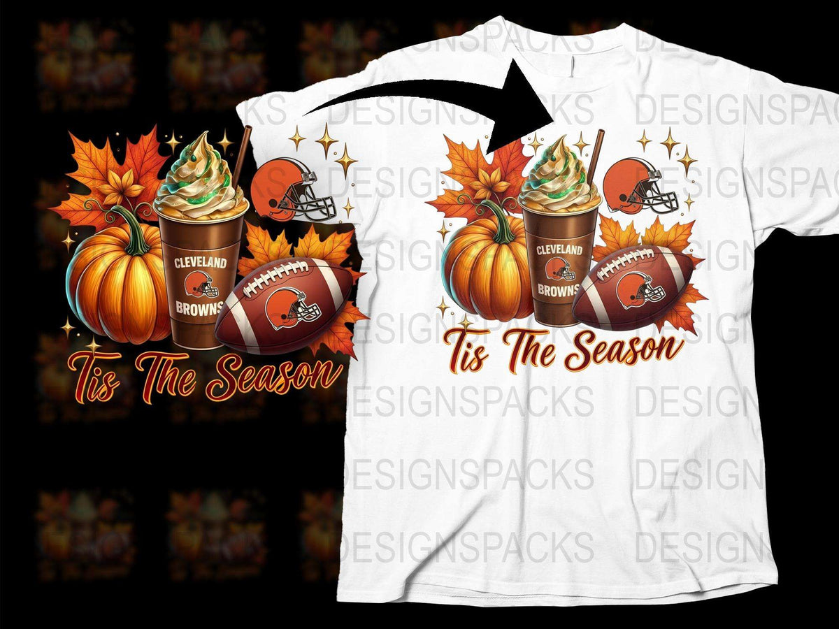 Cleveland Browns Fall Season T-Shirt, Pumpkin Spice Football Tee, Autumn Sports Fan Apparel