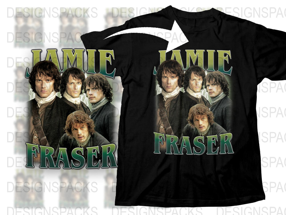 Jamie Fraser Graphic T-Shirt, Outlander Inspired Tee, Vintage Style, Unisex Fan Apparel
