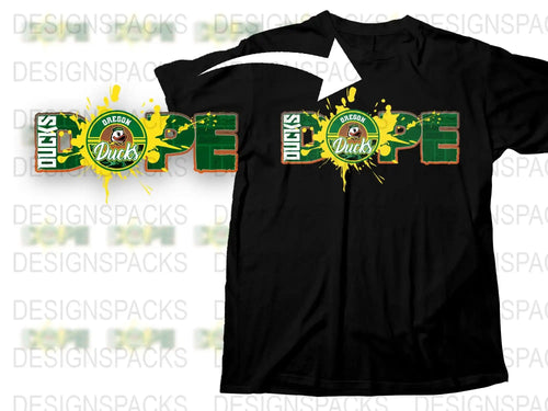 Oregon Ducks Splash Design T-Shirt, Vibrant College Sports Fan Apparel, Unisex Black Tee