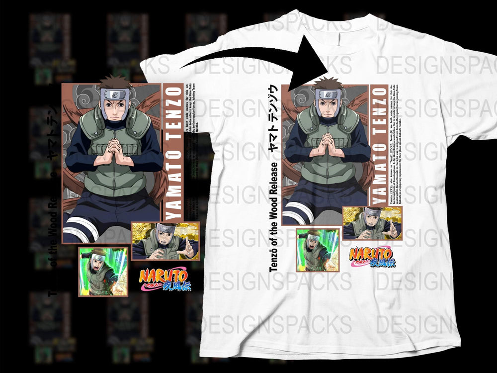 Naruto Anime T-Shirt, Yamato Tenzo Graphic Tee, Manga Character Design, Casual Cosplay Apparel