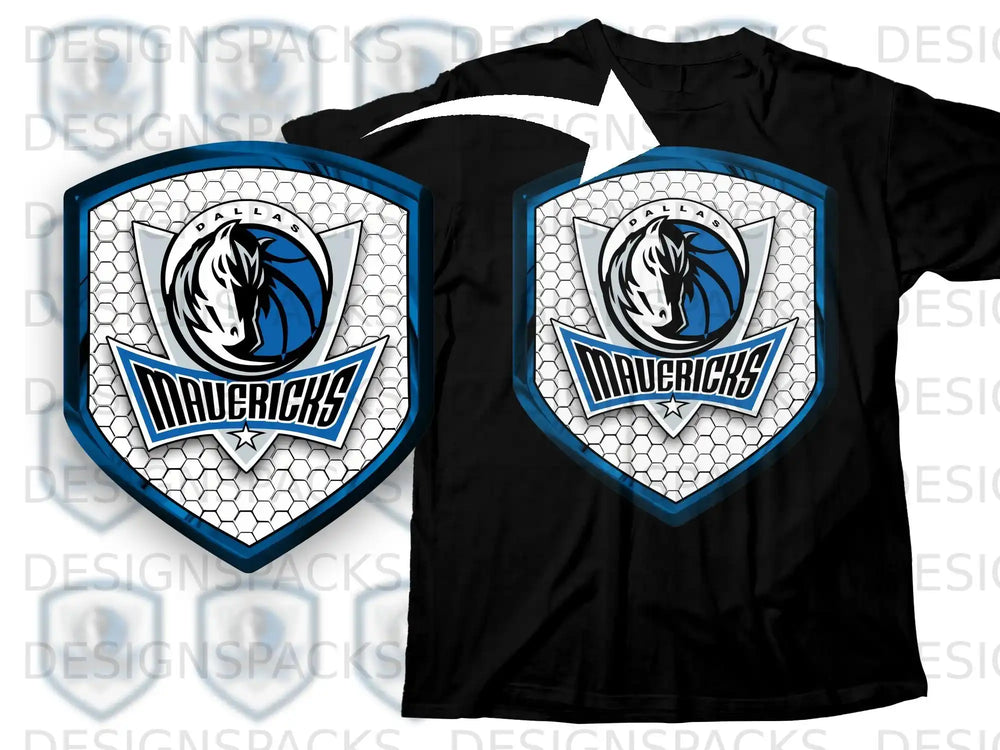 Dallas Mavericks Logo Design Shield T-Shirt