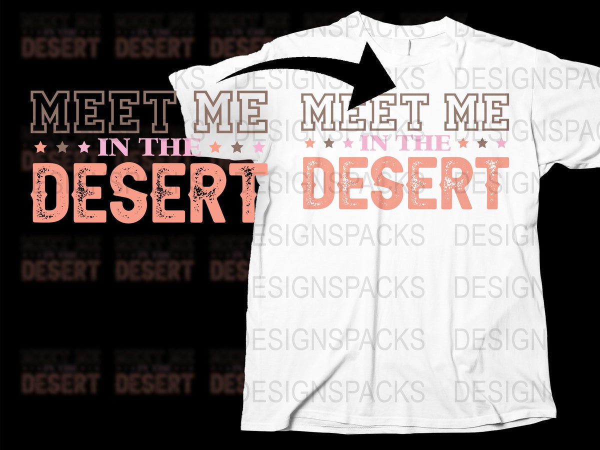 Meet Me in the Desert Graphic T-Shirt, White Unisex Casual Tee, Trendy Summer Fashion Top