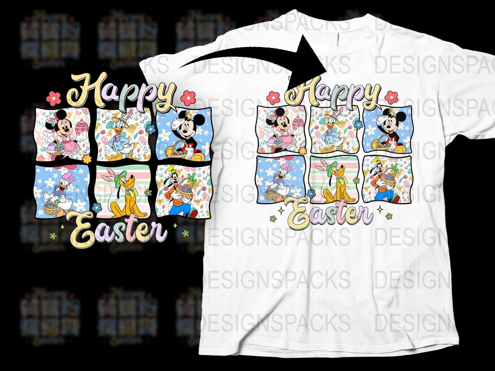Happy Easter Mickey Mouse T-Shirt, Disney Easter Family Tees, Kids and Adults Spring Holiday Apparel