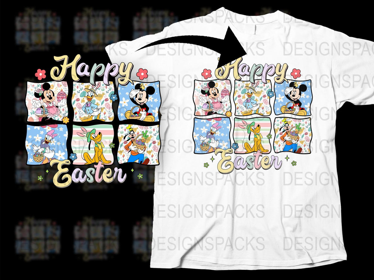 Happy Easter Mickey Mouse T-Shirt, Disney Easter Family Tees, Kids and Adults Spring Holiday Apparel