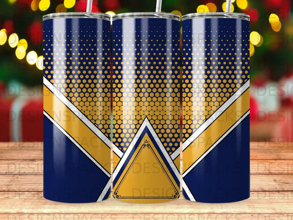Blue Yellow Dot Gradient Stripes Triangle Design product type