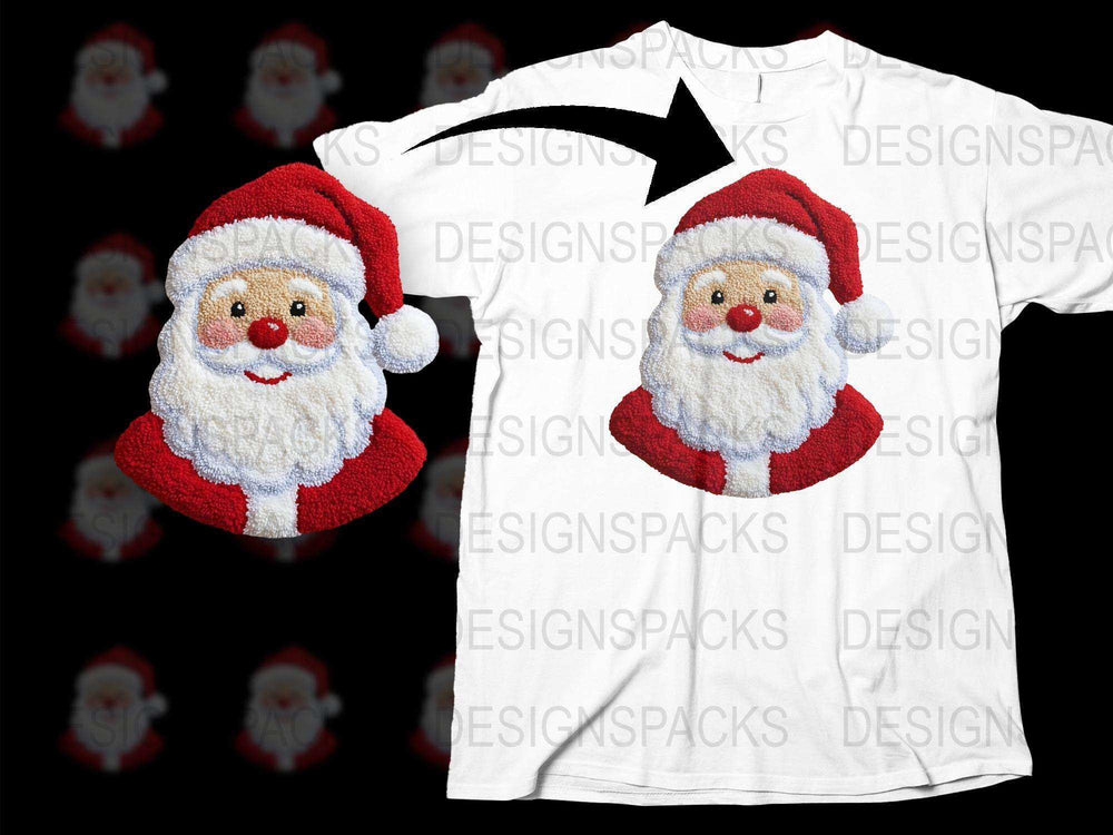 Santa Claus Face T-Shirt, Christmas Holiday Festive Apparel, Cute Santa Graphic Tee, Unisex Christmas Shirt