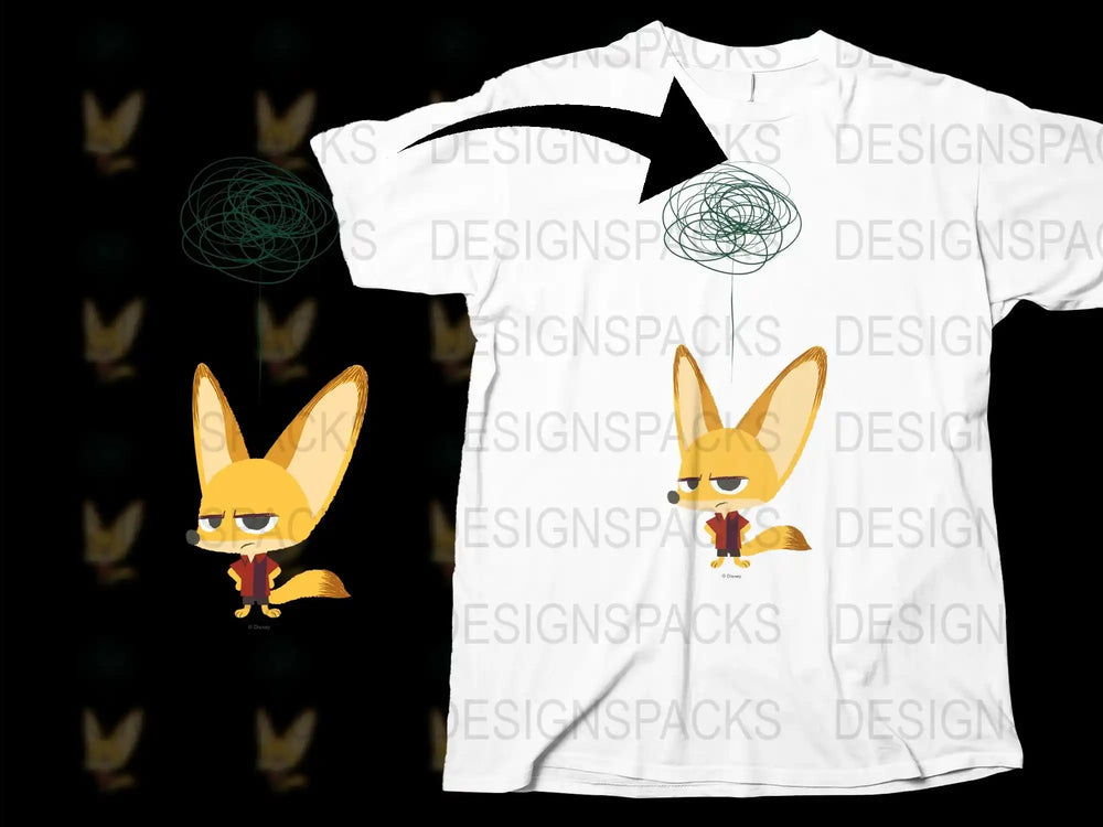 Cute Fox Cartoon Character T-Shirt, Kids Graphic Tee, Unisex Youth Shirt, Fun Animal Design, White Cotton Top