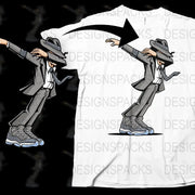 Dabbing Man in Suit and Fedora StreetWear Png Digital Download