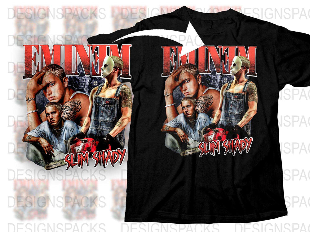 Vintage Eminem Slim Shady Graphic T-Shirt, 90s Hip Hop Tee, Collectible Music Merchandise, Unisex Rap T-Shirt