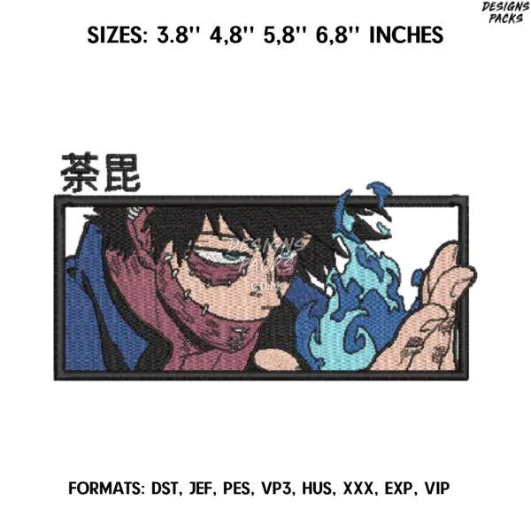 Dabi Embroidery Design File/ My Hero Academia Anime Embroidery Design/ Machine  Design Pes Dst. Boku no Hero Academia