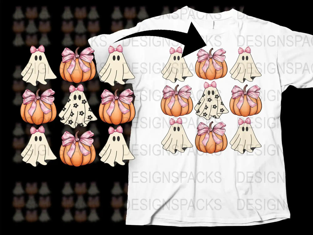 Cute Ghost Dog T-Shirt, Halloween Puppy with Bow, Spooky Animal Graphic Tee, Fall Festival Clothing, Fun October Apparel for Dog Lovers