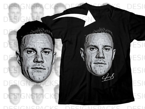 Graphic T-Shirt Featuring Artistic Face Design