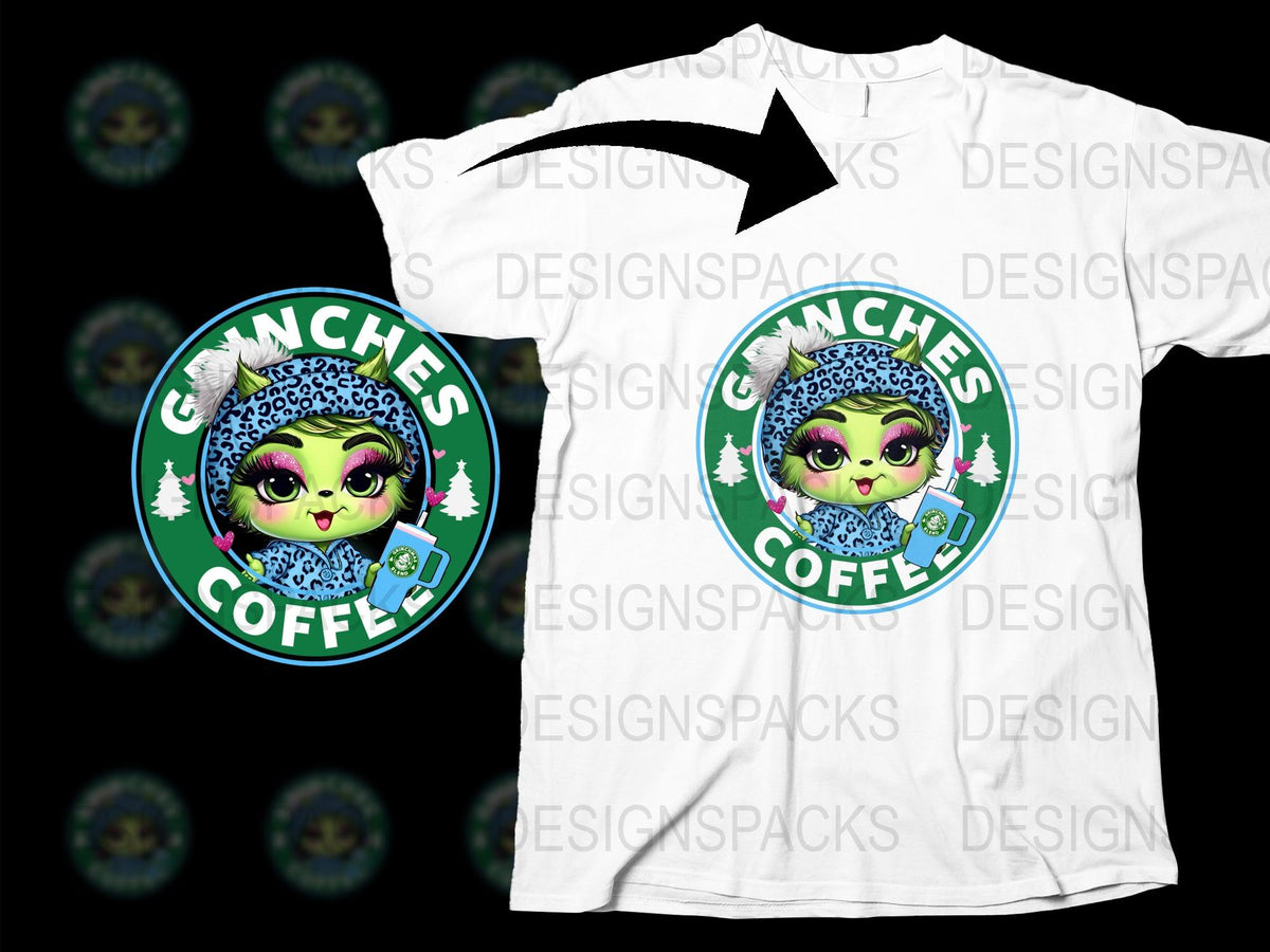 Cute Alien Coffee T-Shirt, Quirky Hipster Graphic Tee, Green Monster Design, Unisex Casual Shirt for Coffee Lovers