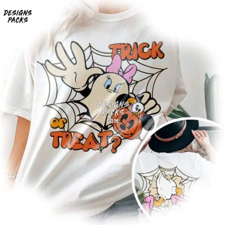 Daisy Duck Halloween Trick Or Treat Clipart Cartoon Sublimation Png Design