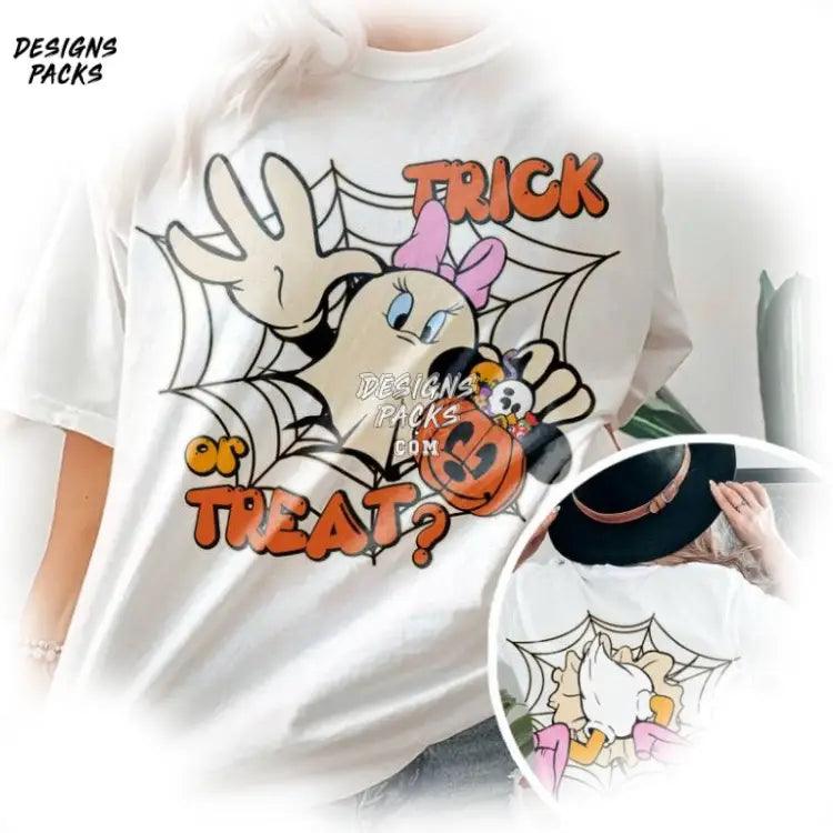 Daisy Duck Halloween Trick Or Treat Clipart Cartoon Sublimation Png Design