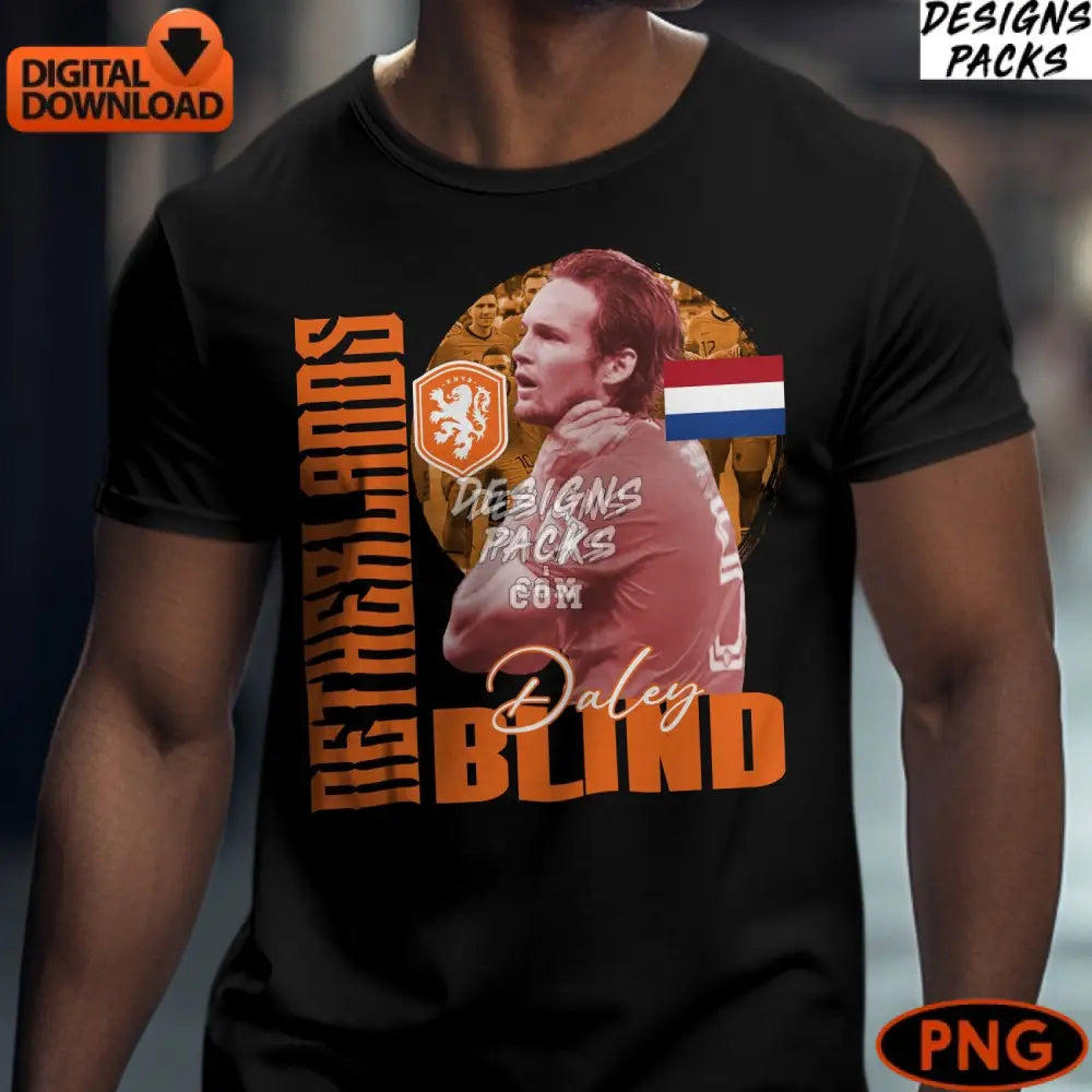 Daley Blind Netherlands Football Player Digital Art Soccer Png Instant Download Sports