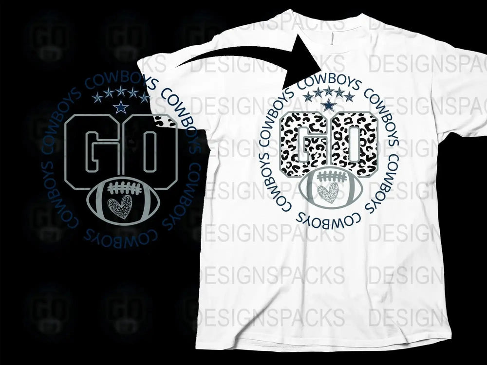 Dallas Cowboys 60th Leopard Print Png Digital Download
