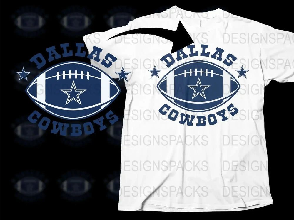 Dallas Cowboys Inspired T-Shirt, Classic Football Fan Gear, Sports Team Apparel, Unisex White Tee with Logo