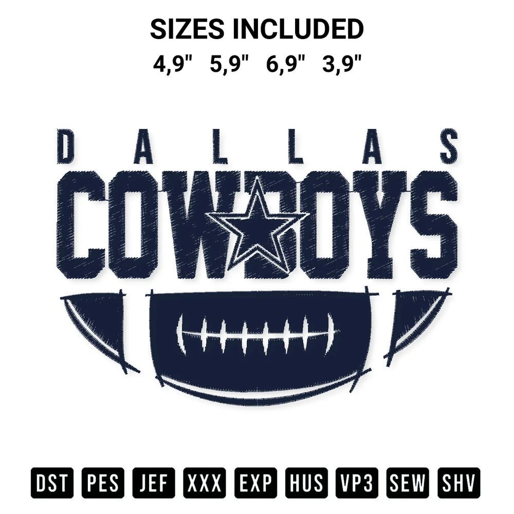 Dallas Cowboys Football Nfl Dallas Cowboys American Football Logo Embroidery Design