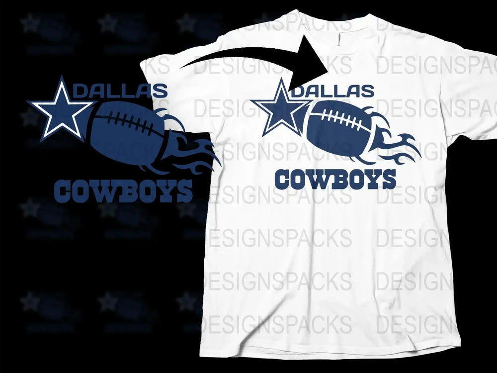 Dallas Cowboys Inspired T-Shirt, Sports Fan Football Tee, Star Logo Graphic, White Unisex Shirt