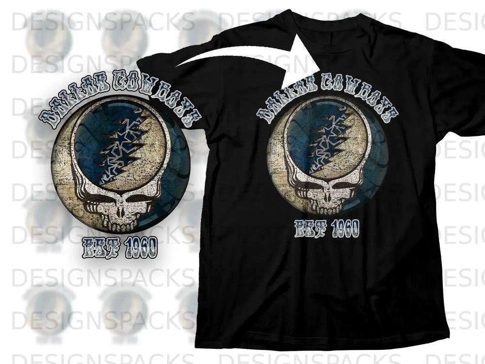 Dallas Cowboys Est 1960 Skull Design T-Shirt