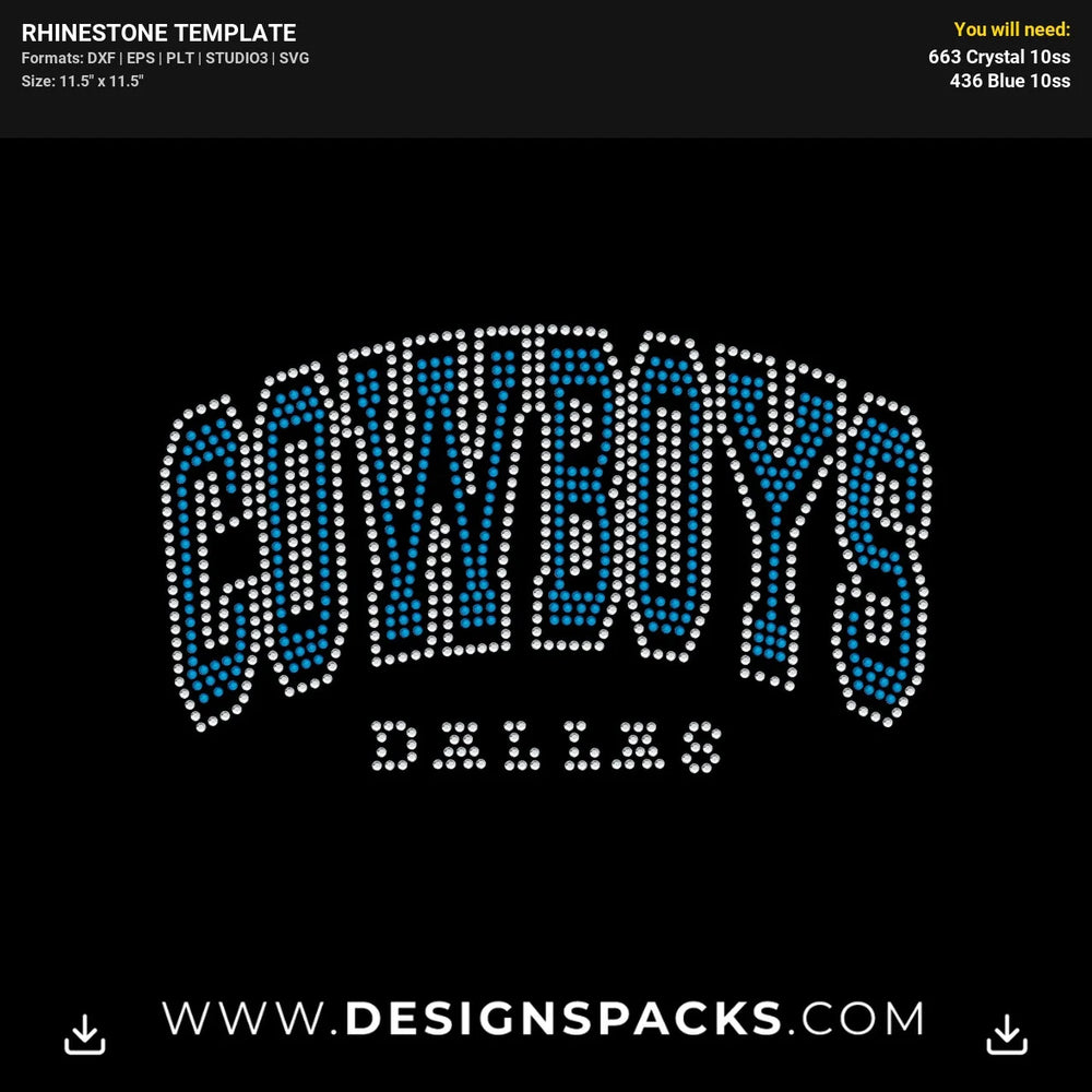 Dallas Cowboys Rhinestone Digital Template