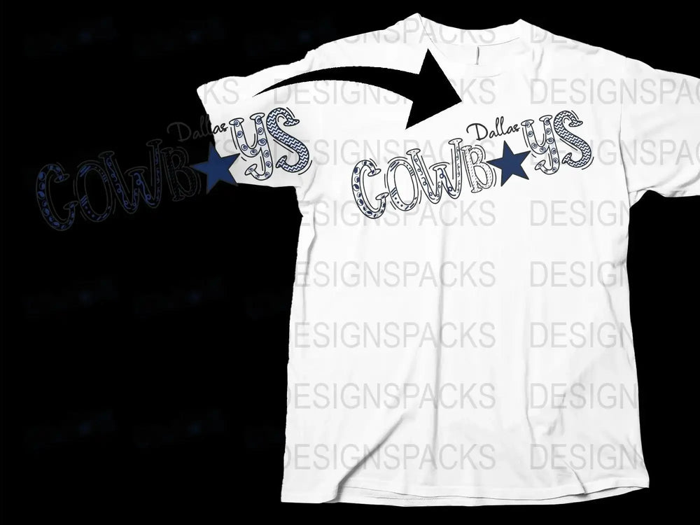 Dallas Cowboys Inspired T-Shirt, Sports Fan Team Gear, Navy Blue Graphic Tee, Casual Football Apparel