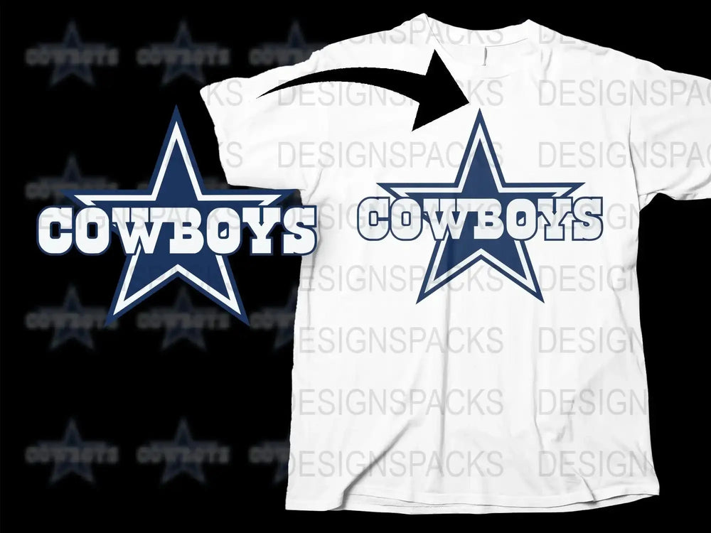 Dallas Cowboys Inspired T-Shirt, Star Logo Graphic Tee, Football Fan Apparel, Unisex White Shirt
