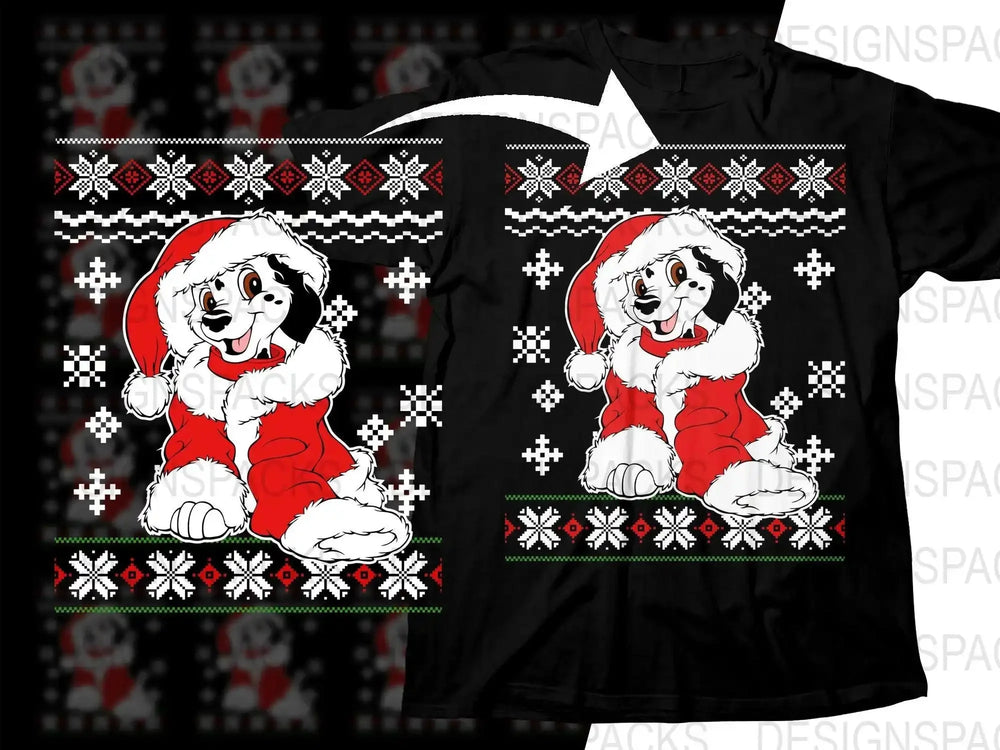 Dalmatian Dog Santa Ugly Christmas Png Digital Download