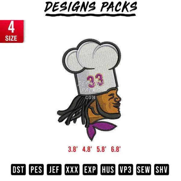 Dalvin cook chef Embroidery Design 