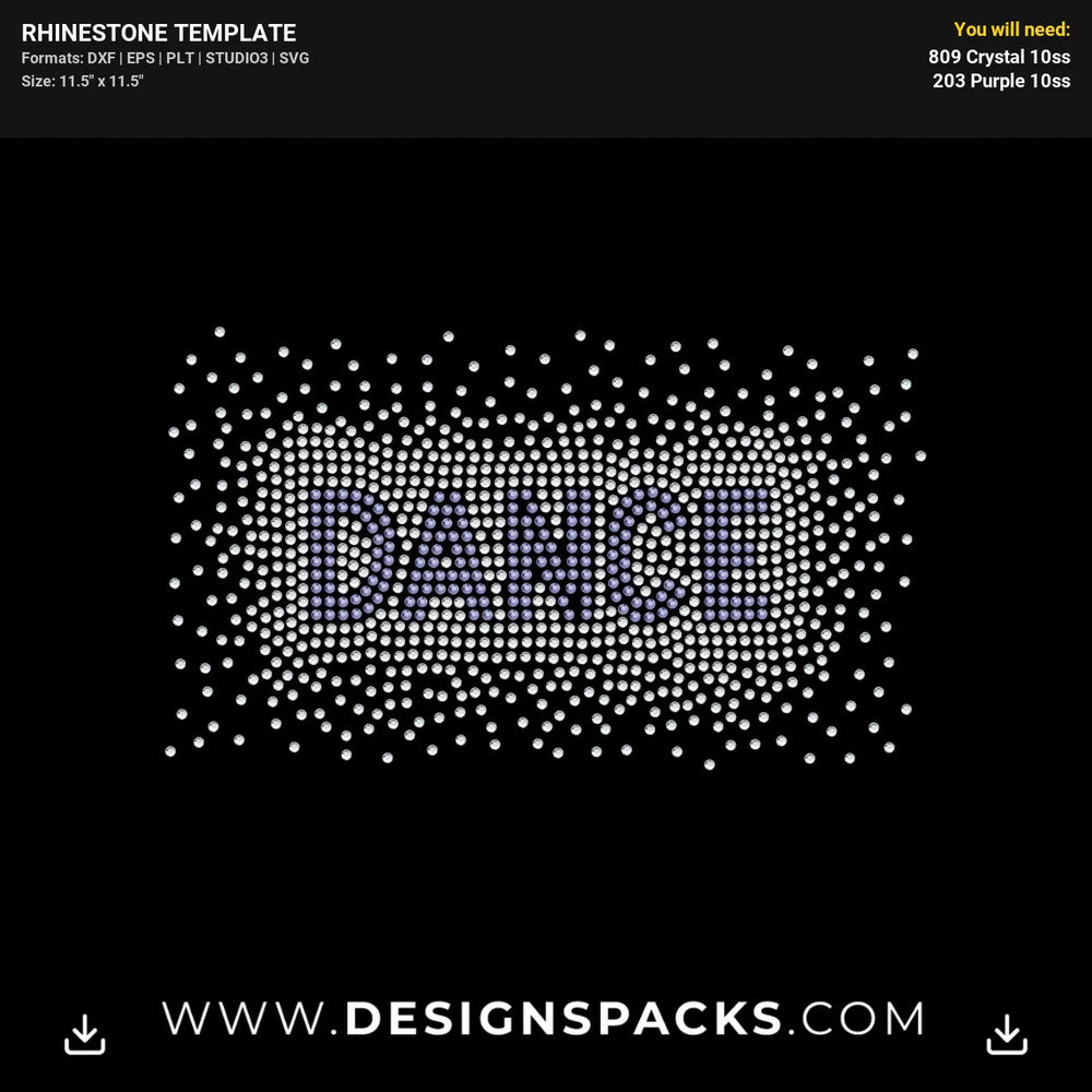 Dance Sparkle Rhinestone Digital Template