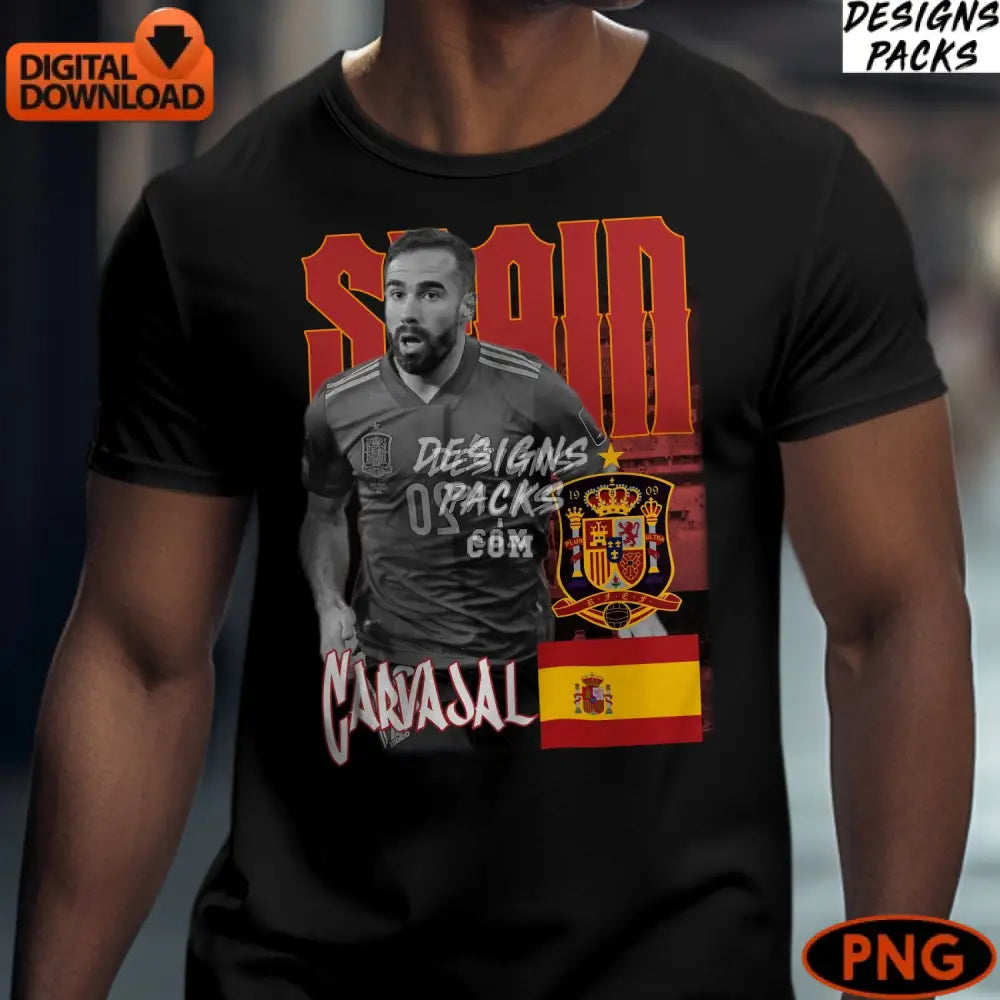 Dani Carvajal Spanish Soccer Player Digital Artwork Sports Instant Download Png