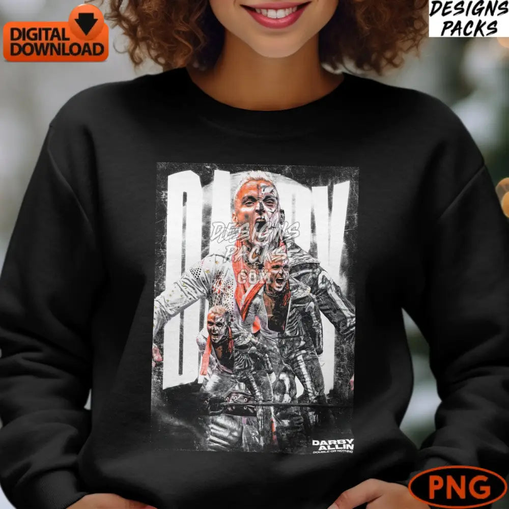 Darby Allin Digital Wrestling Double Or Nothing Unique Sports Artwork High-Quality Instant Download