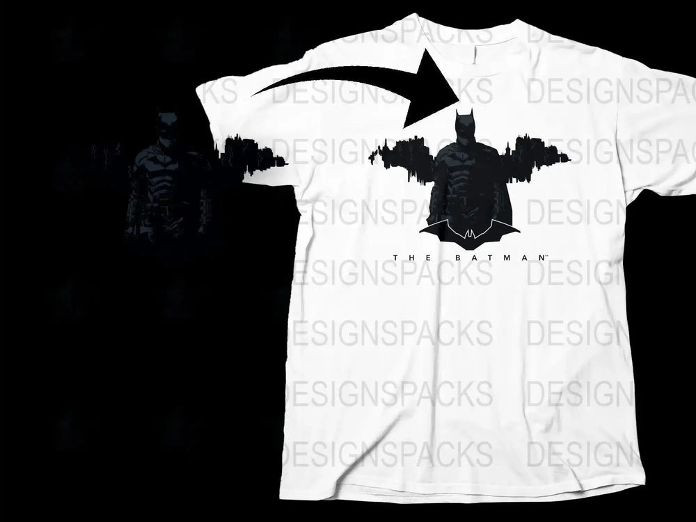 Dark Cityscape Batman Design Graphic Png Digital Download