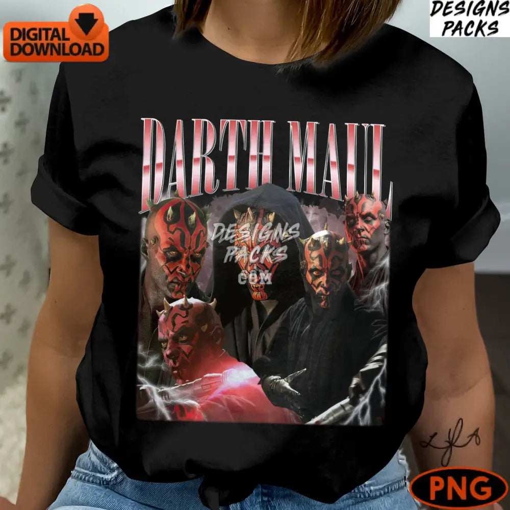 Darth Maul Digital Art Print Space Serie Inspired Villain Portrait Sith Lord Collectible Instant