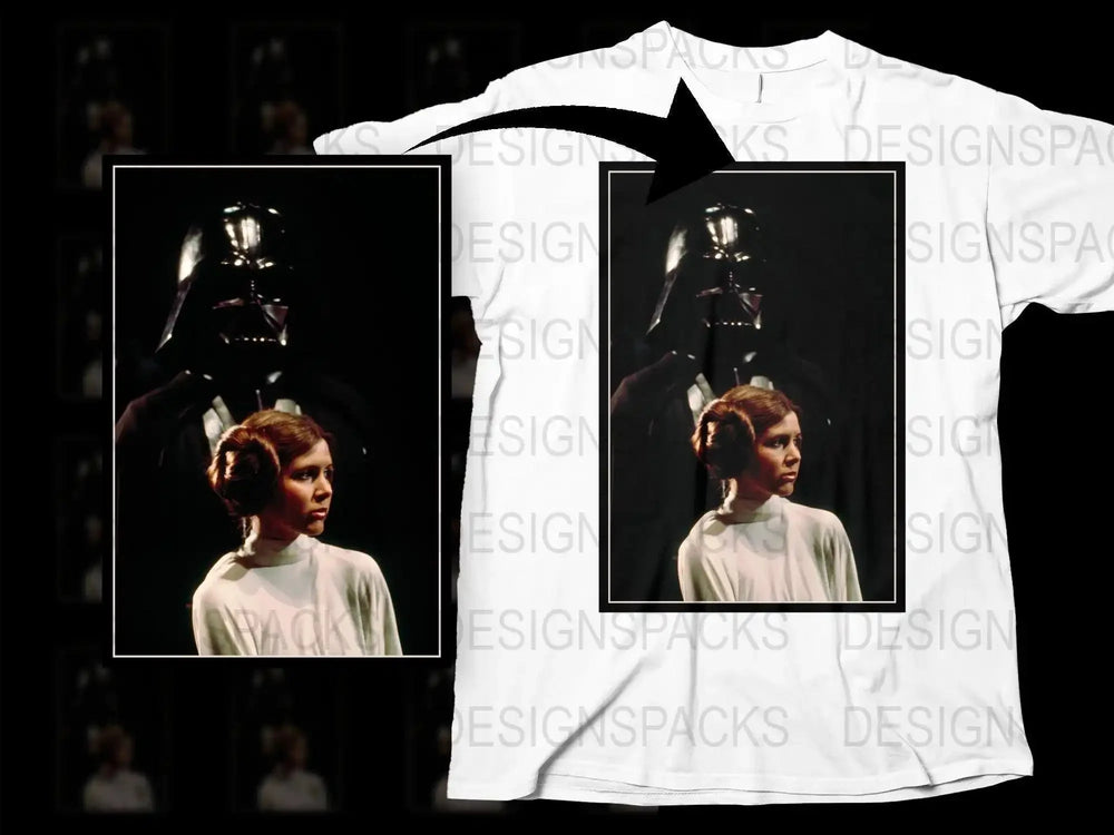 Darth Vader and Princess Leia Graphic Png Digital Download