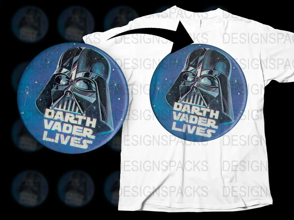 Darth Vader Lives Iconic Design Graphic Png Digital Download
