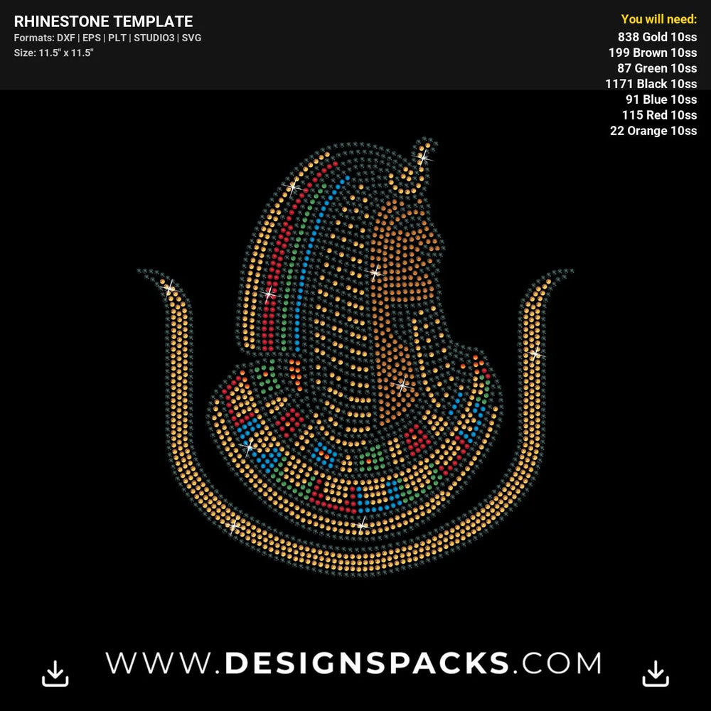 Daughters Of Isis Rhinestone Digital Template