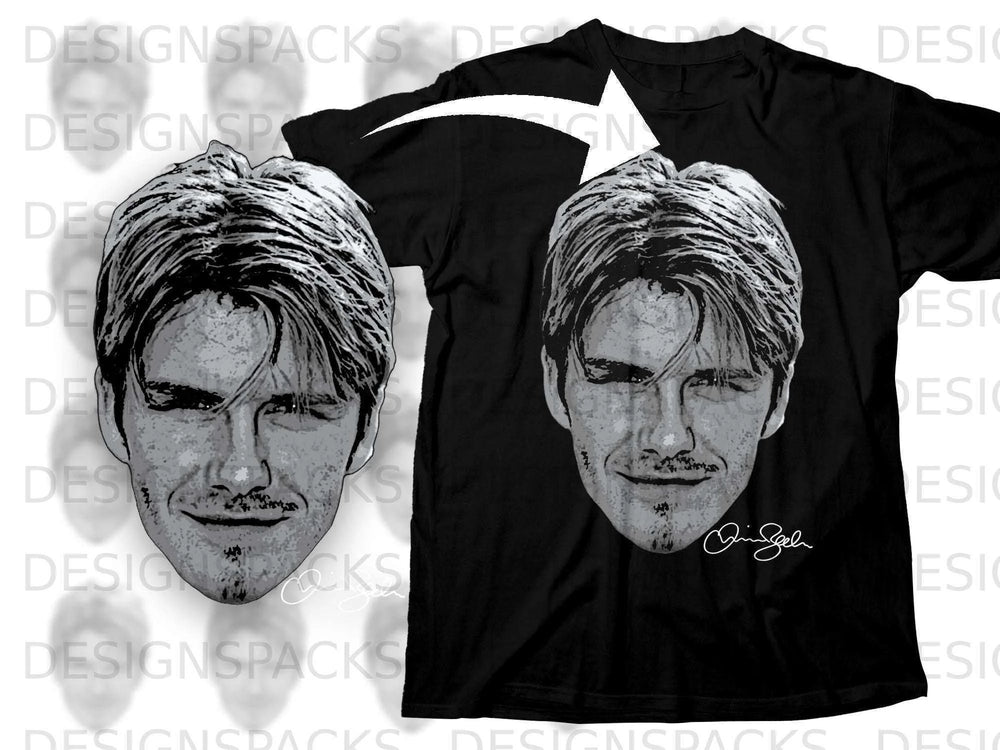 Stylish Black Tee with Graphic Face Artwork Design