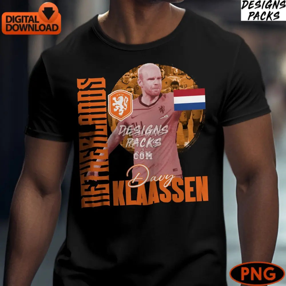 Davy Klaassen Netherlands Soccer Player Digital Art Png Instant Download Sports Fan Gift