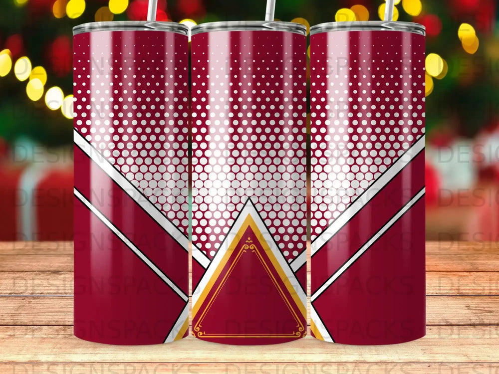 Maroon White Dots Diagonal Lines Gold Triangle product type