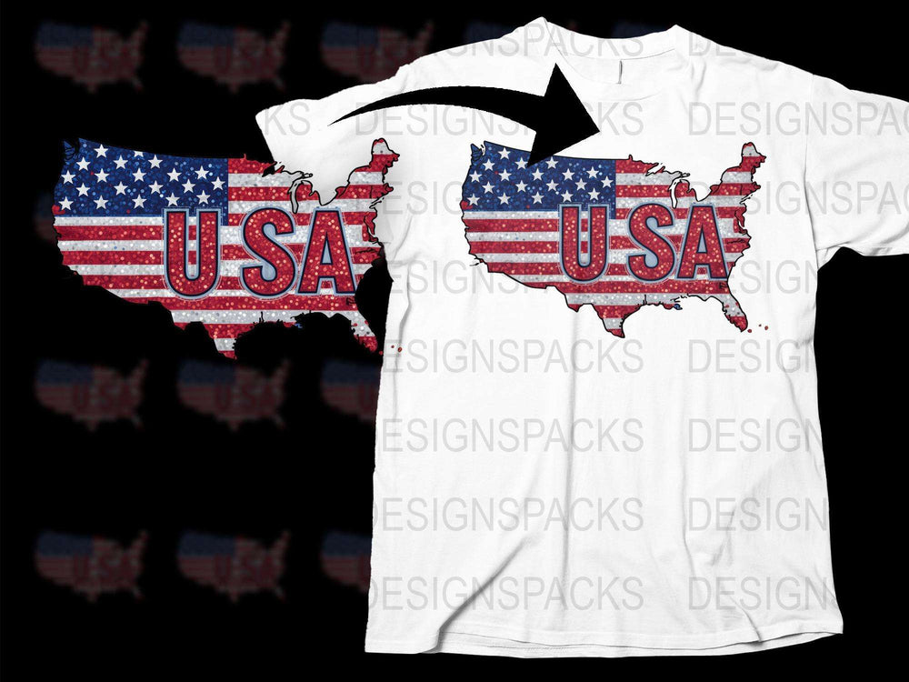USA Map T-Shirt, American Flag Print, Patriotic Tee, Fourth of July Shirt, Unisex Adult Clothing, Graphic Tee Design, Holiday Wear
