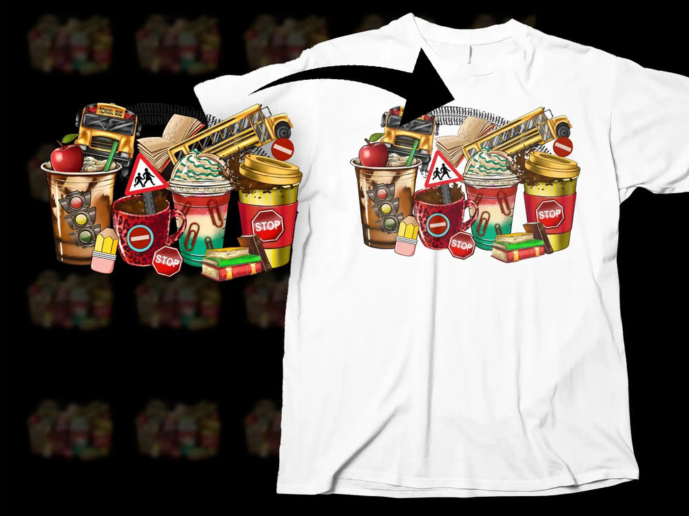 Unique Traffic Sign Graphic T-Shirt, Urban Streetwear Style, Vibrant All-Over Print Tee, Unisex Fashion