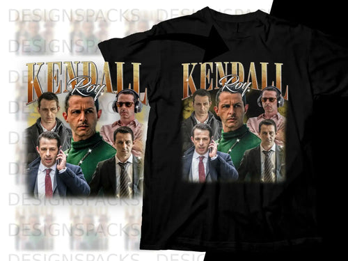 T-shirt with collage of Kieran Culkin as Roman Roy from Succession.