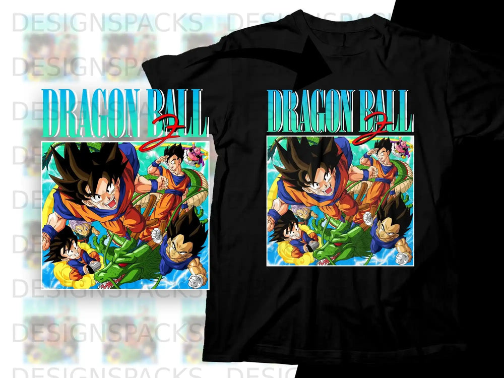 Dragon Ball Z graphic t-shirt featuring Goku, Vegeta, and Icarus.