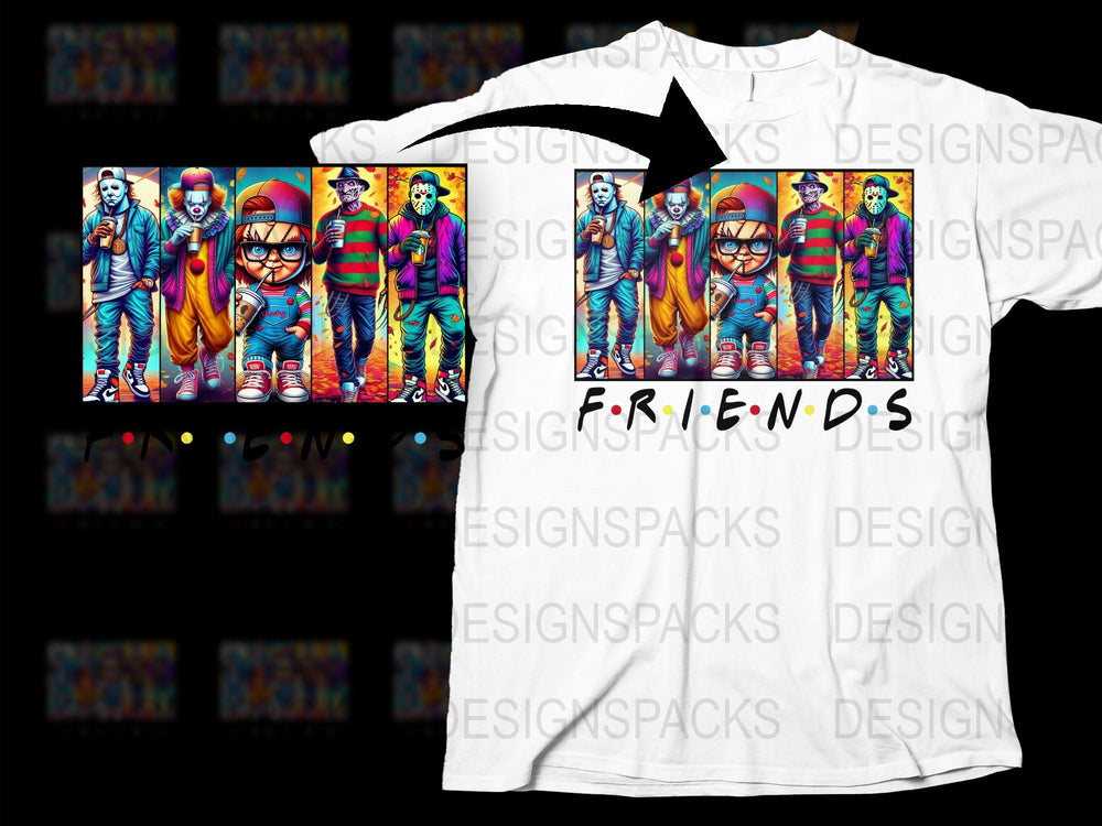 Colorful Friends TV Show Inspired Graphic T-Shirt, Unisex Pop Art Tee, Vibrant Casual Apparel