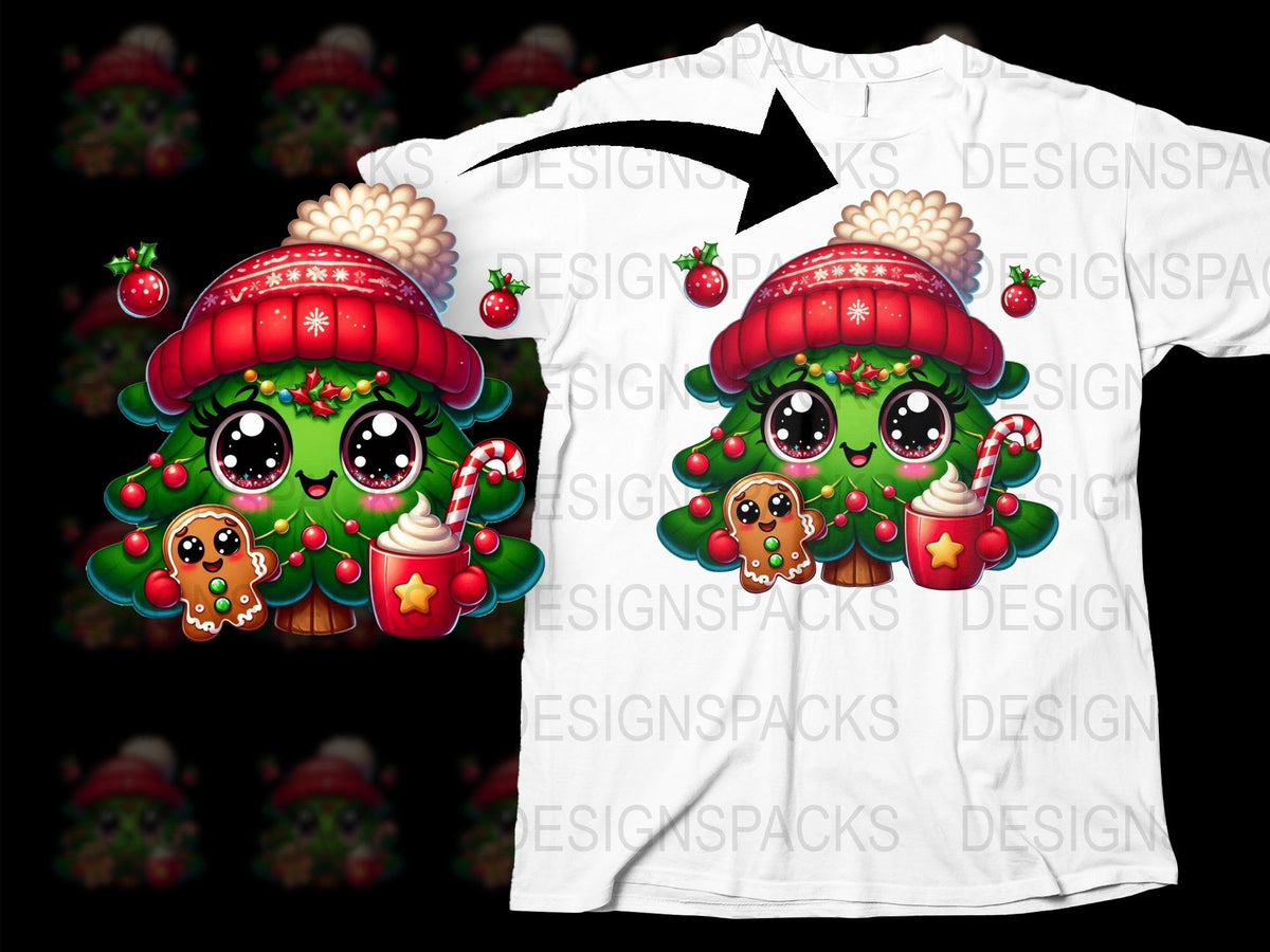 Cute Christmas Tree T-Shirt, Holiday Graphic Tee, Festive Family Matching Shirts, Xmas Gift Idea