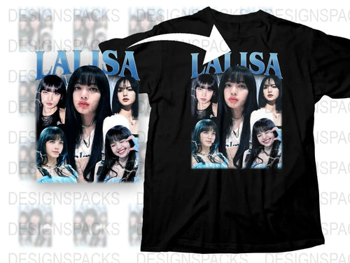 Pop Star Graphic T-Shirt, Black Tee with Celebrity Collage Print, Fashionable Music Lover Gift Idea, Unique Photo Shirt Design