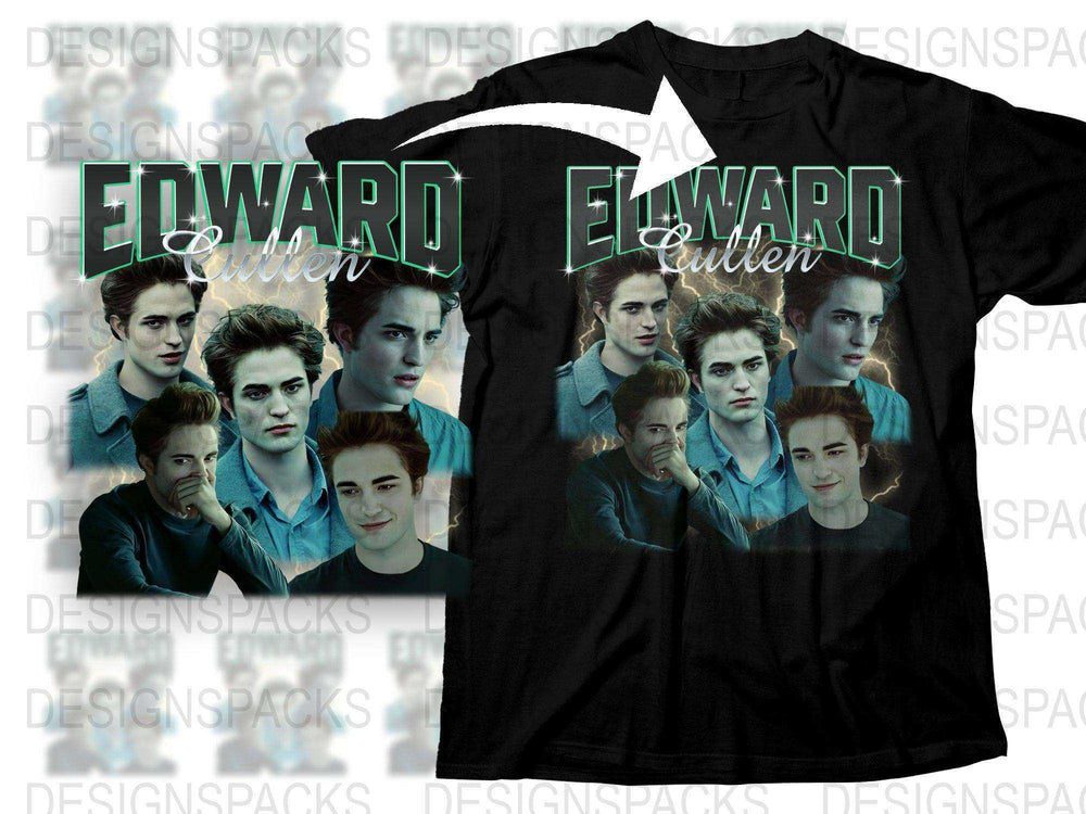 Edward Cullen Graphic T-Shirt, Twilight Saga Fan Merch, Movie Inspired Tee, Vampire Pop Culture Apparel, Unisex Clothing Gift